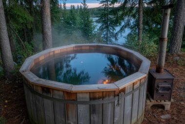 wood fired hot tub
