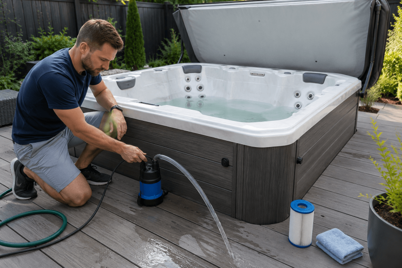 how to drain a hot tub